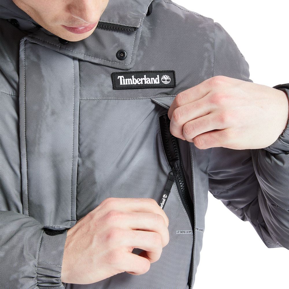 Timberland Μπουφαν Ανδρικα Βαθυ Γκρι - Reflective Puffer - Greece 0583642-HY